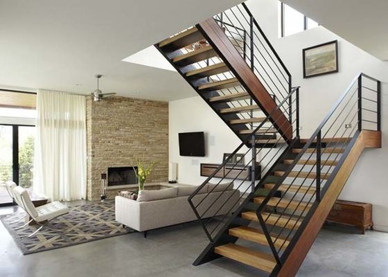 Diseño prefabricado hogar de la escalera del vuelo recto de madera de haya