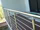 Piso de la verja del tubo del acero inoxidable de la barandilla de la escalera del balcón - montado