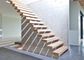 Escalera voladiza de encargo de madera sólida de la escalera americana del vuelo recto