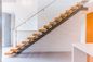 Instalación de cristal/de acero de la forma DIY del larguero U del cuadrado del carbono de las escaleras de madera sólida de la verja