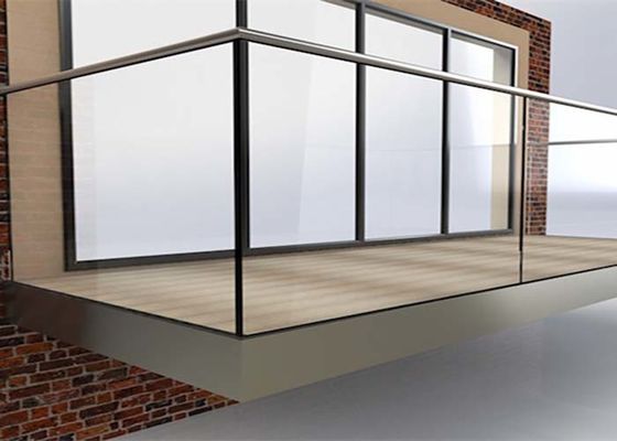 El panel de cristal del acero inoxidable que cerca la verja de cristal Frameless residencial de la cubierta con barandilla
