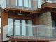 Pilares de cristal del apretón de borde de los soportes de pilar de la barandilla del balcón de la terraza