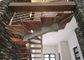 Escalera recta de madera de la forma de las escaleras U del Mono-larguero del acero de carbono