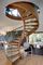 Material interno residencial de madera curvado del acero de carbono de la escalera espiral Q235B