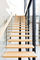 Barandilla recta moderna sólida del acero inoxidable de la escalera de madera/de cristal de la pisada