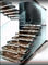 Barandilla recta moderna sólida del acero inoxidable de la escalera de madera/de cristal de la pisada