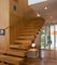 Escaleras de cristal moderadas pisada de madera de las verjas modificadas para requisitos particulares para la escalera interior